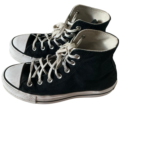 Converse Chuck Taylor all star lift high black white sneakers women size 7 - Picture 3 of 8